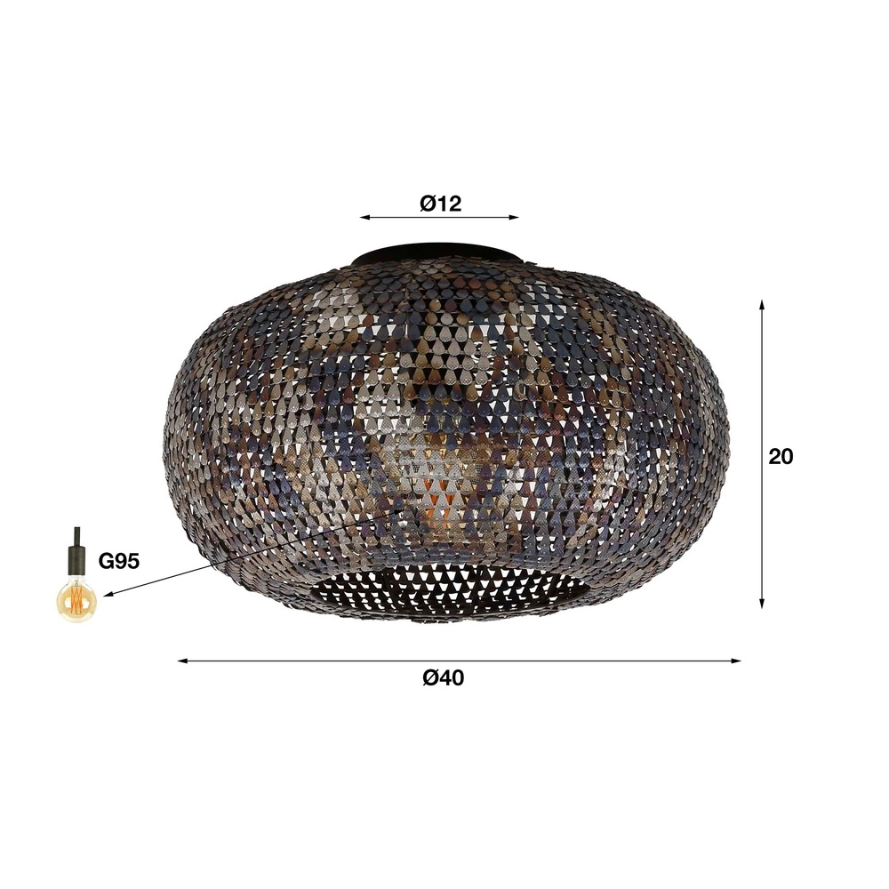 Lampe de plafond à l’échelle Armor Ø 40cm Lyora 8716803512863