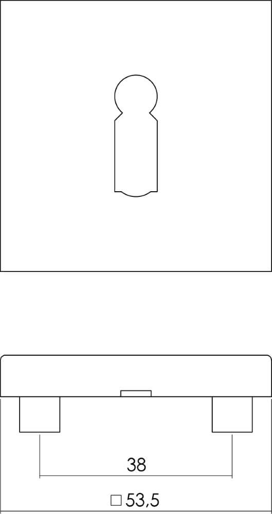 Rosace carrée Tira Trou de serrure en acier inoxydable Intersteel 8714186123546