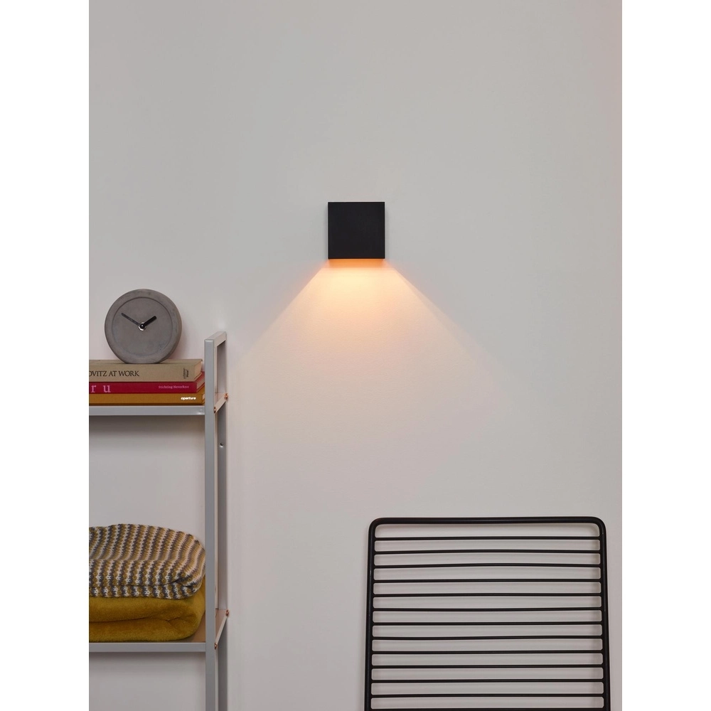Projecteur mural carré Xio 2700K noir Lucide 5411212091994