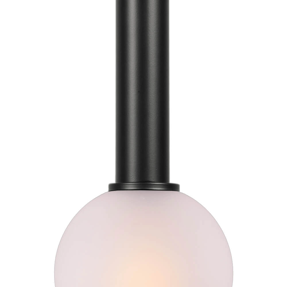 Lampe suspendue Ø 15cm Bella 2 Noir avec verre blanc mat Masterlight 8718121334325