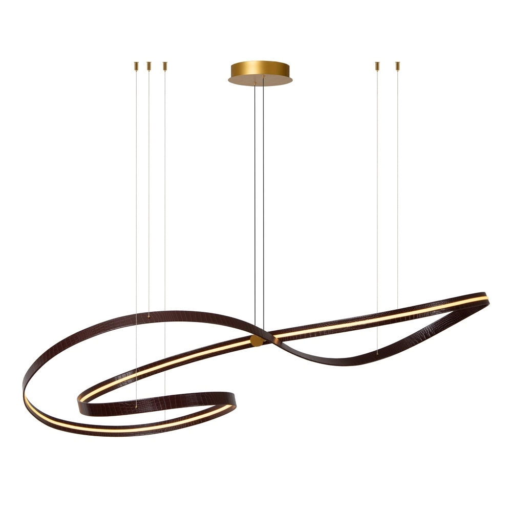 Lumière suspendue LED moderne Slalom Café brun avec effet Premium by Lucide 5411212135148