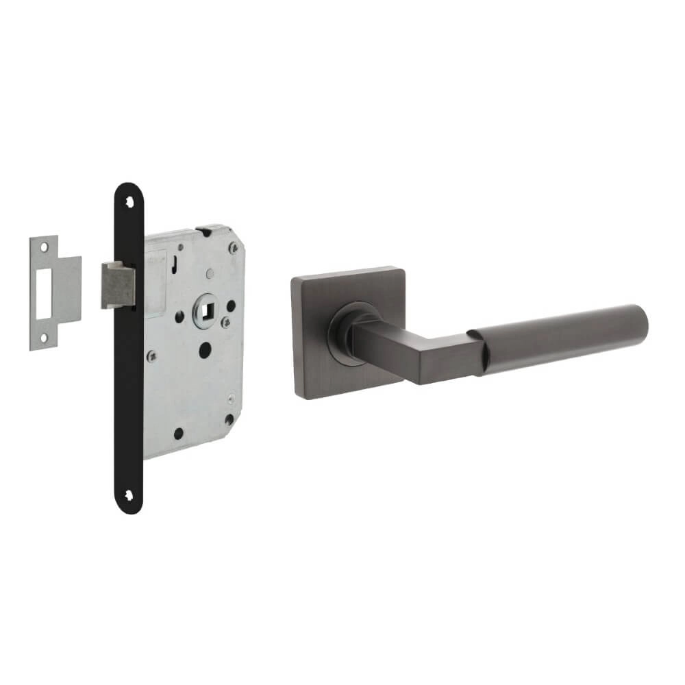Jeu complet de poignées de porte Bau-Stil anthracite Jeu complet de poignées de porte Bau-Stil anthracite