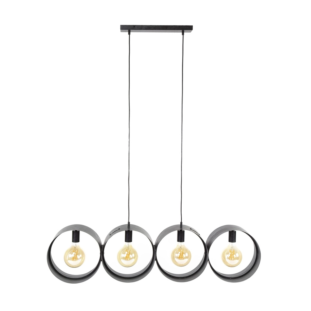 Lampe pendante de campagne Ring fusain - 4x E27 Lyora 8716803510982