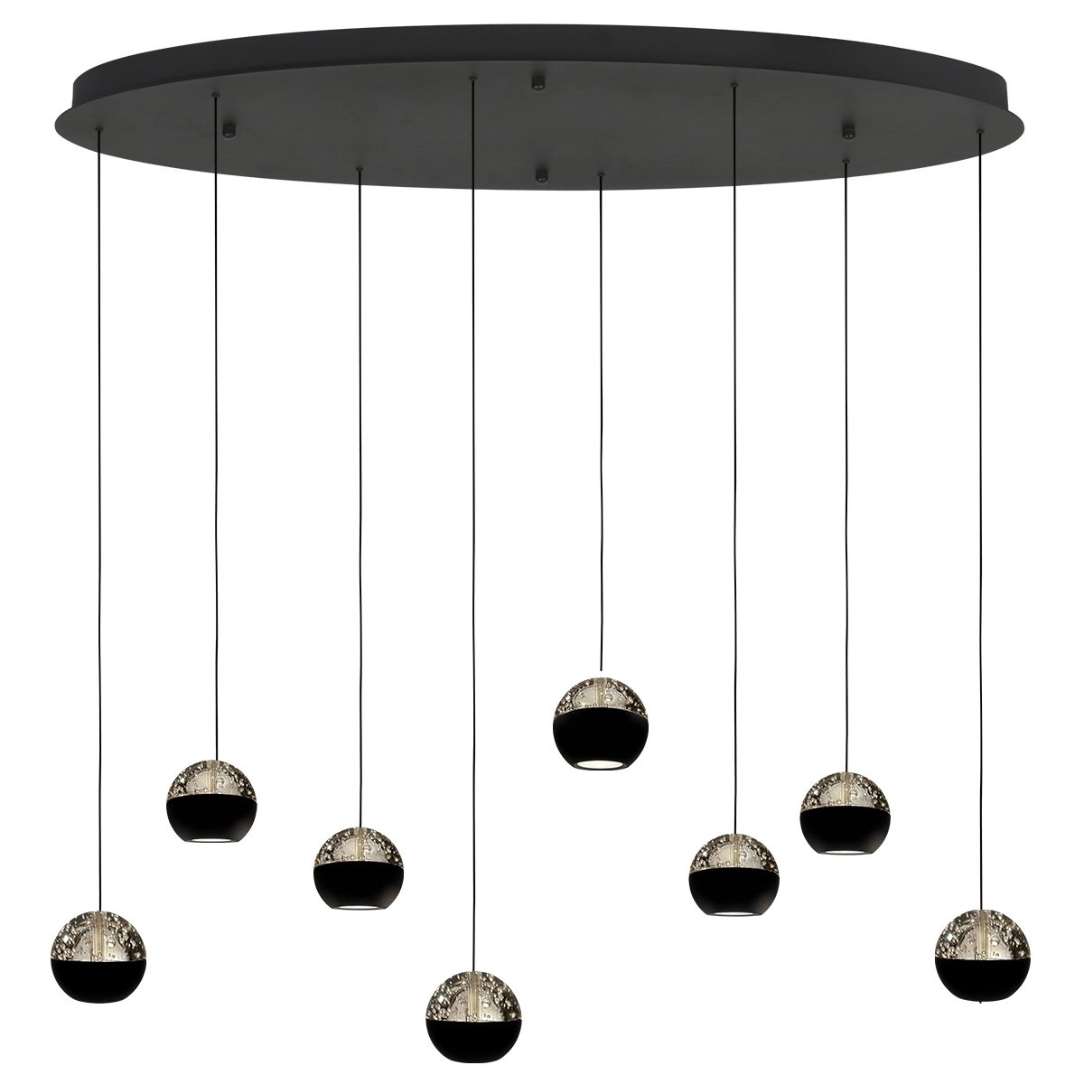 Lampe suspendue ovale Belluno LED 8 voyants - Noir Steinhauer 8712746184006