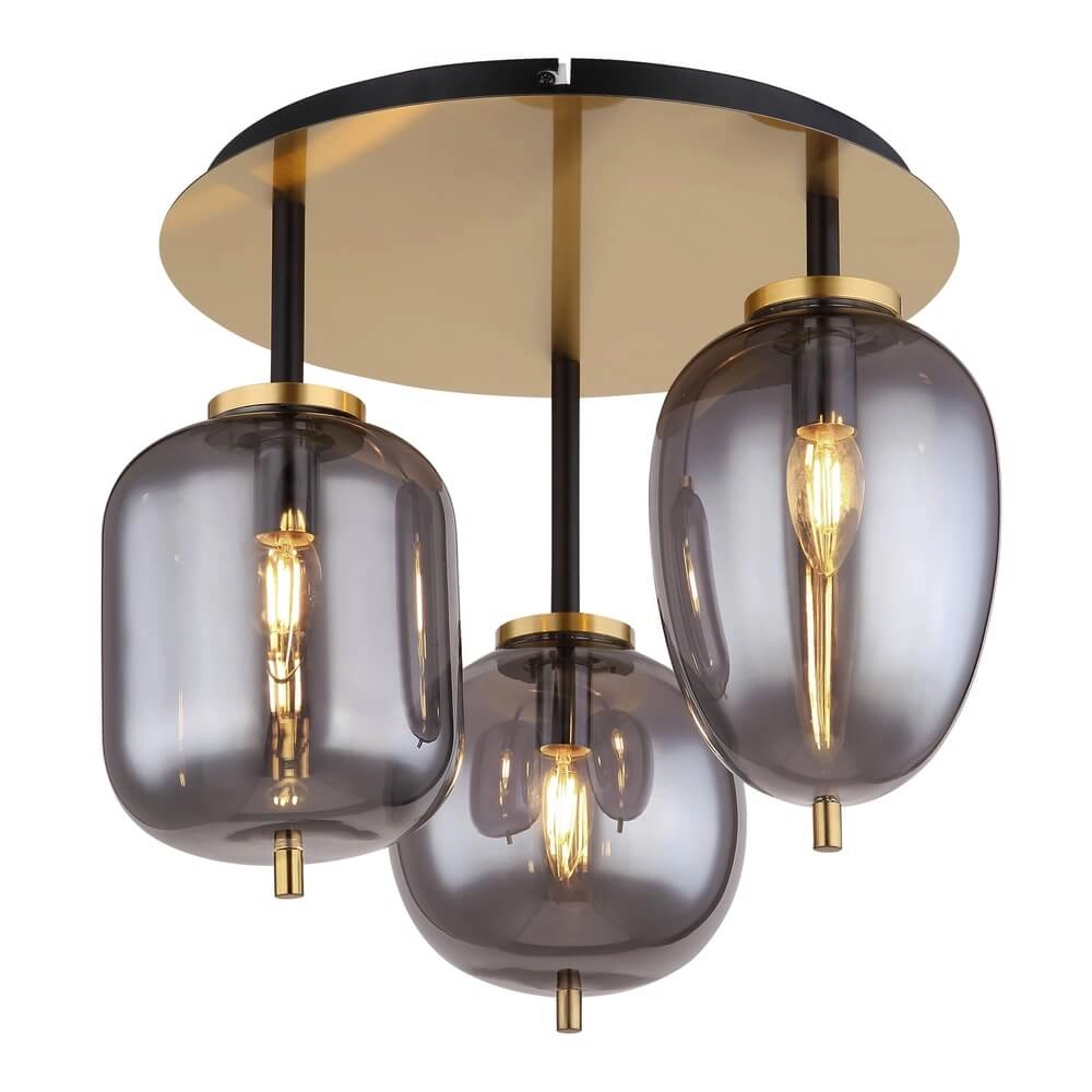 Plafonnier doré Blacky I 3 lumières Plafonnier doré Blacky I 3 lumières