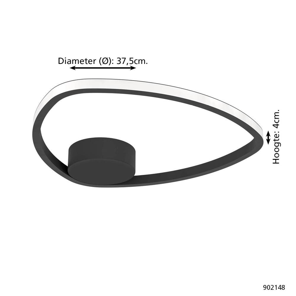 Plafonnier Moschella Desing noir Eglo 9008606356607