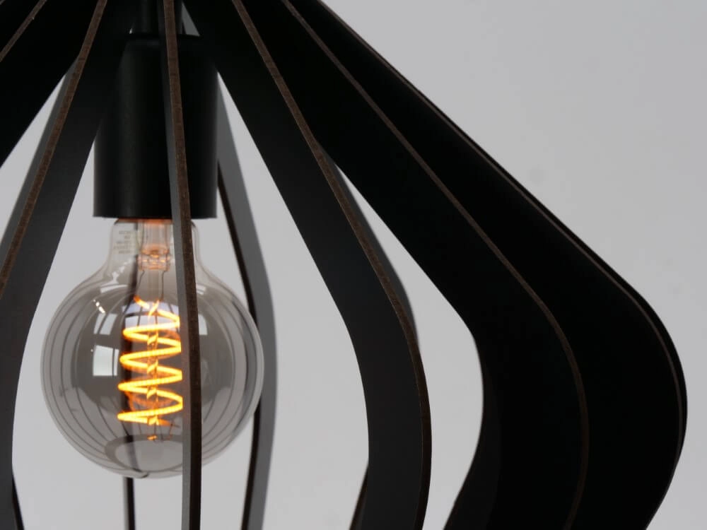 Lampe à suspension en bois noir Velasco Ø 38 cm Eglo 9008606224074