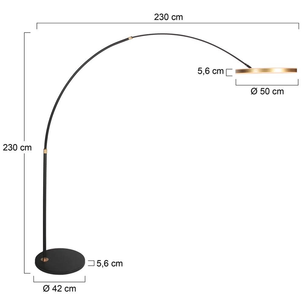 Lampe à arc design Ringlux noir avec or Steinhauer 8712746177398