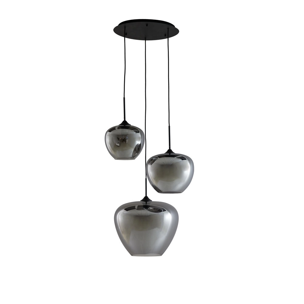 Lampe suspendue Mayson Fumée à 3 lumières Light & Living 8717807639020