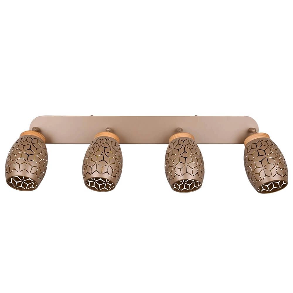 Spot apparent à 4 lumières Bidar brun café Trio 4017807640717