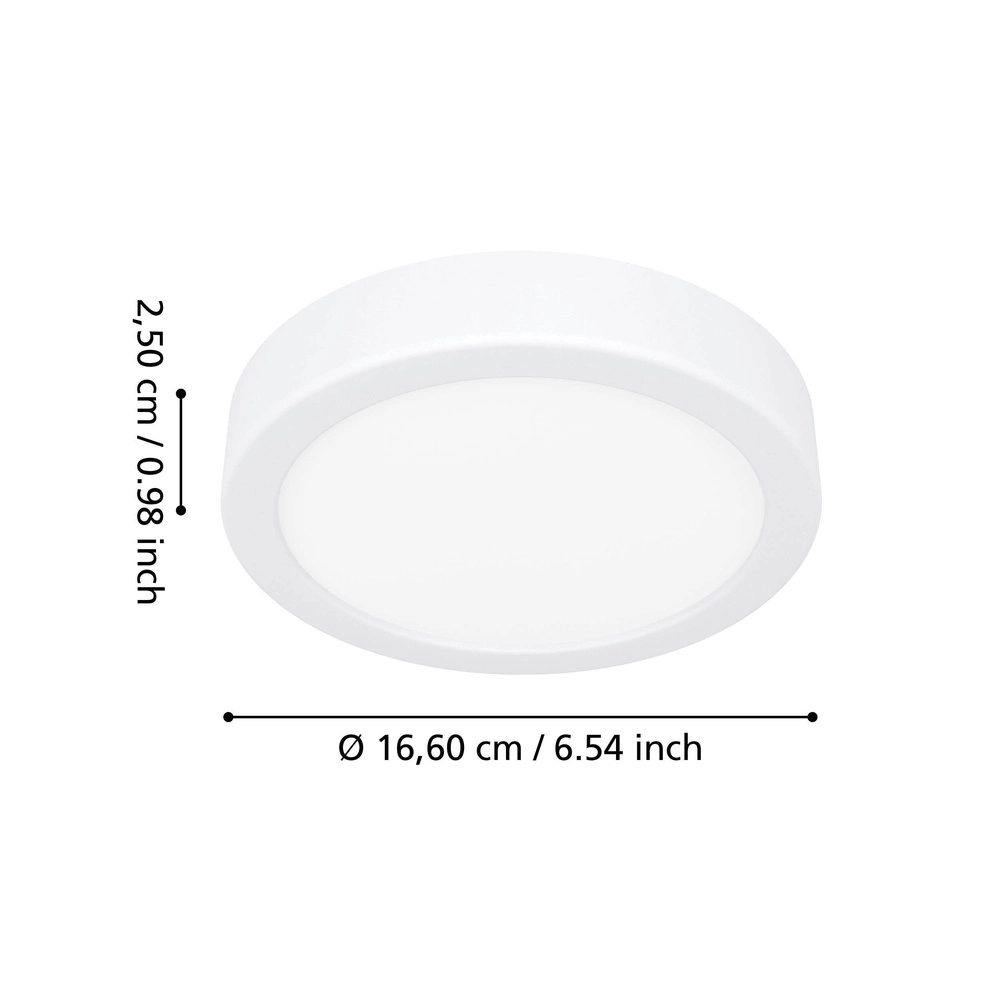 Lumière de plafond IP44 Fueva 6 rond - blanc - Ø 16,6 cm Eglo 9008606330362