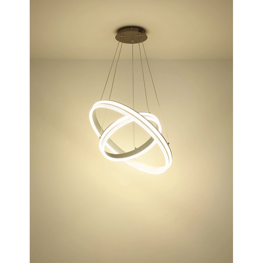 Lampe suspendue Francine Anneaux en métal à fusil 2 Globo 9007371583645