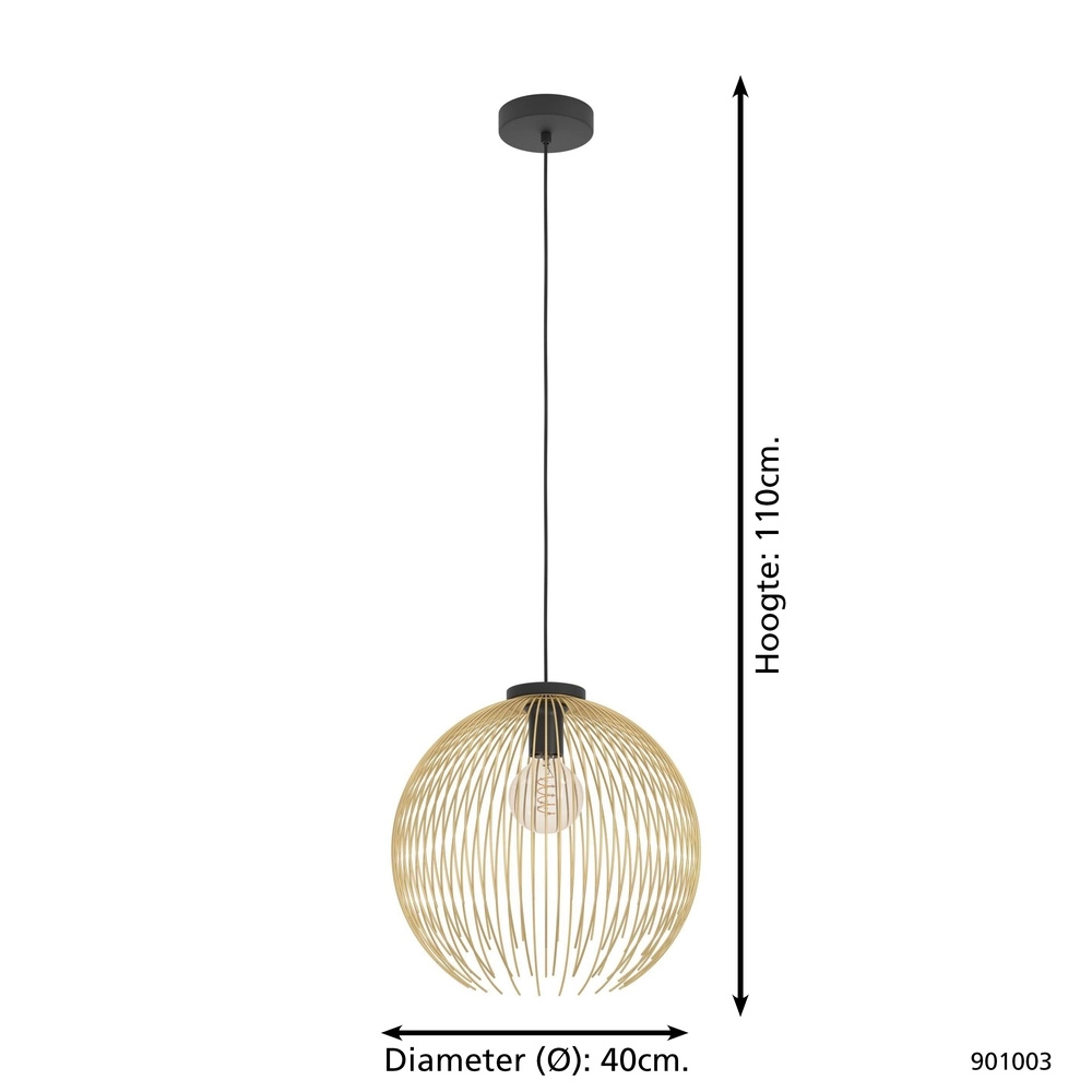 Lampe filaire Venezuela Ø 40cm - noir avec or Eglo 9008606282265