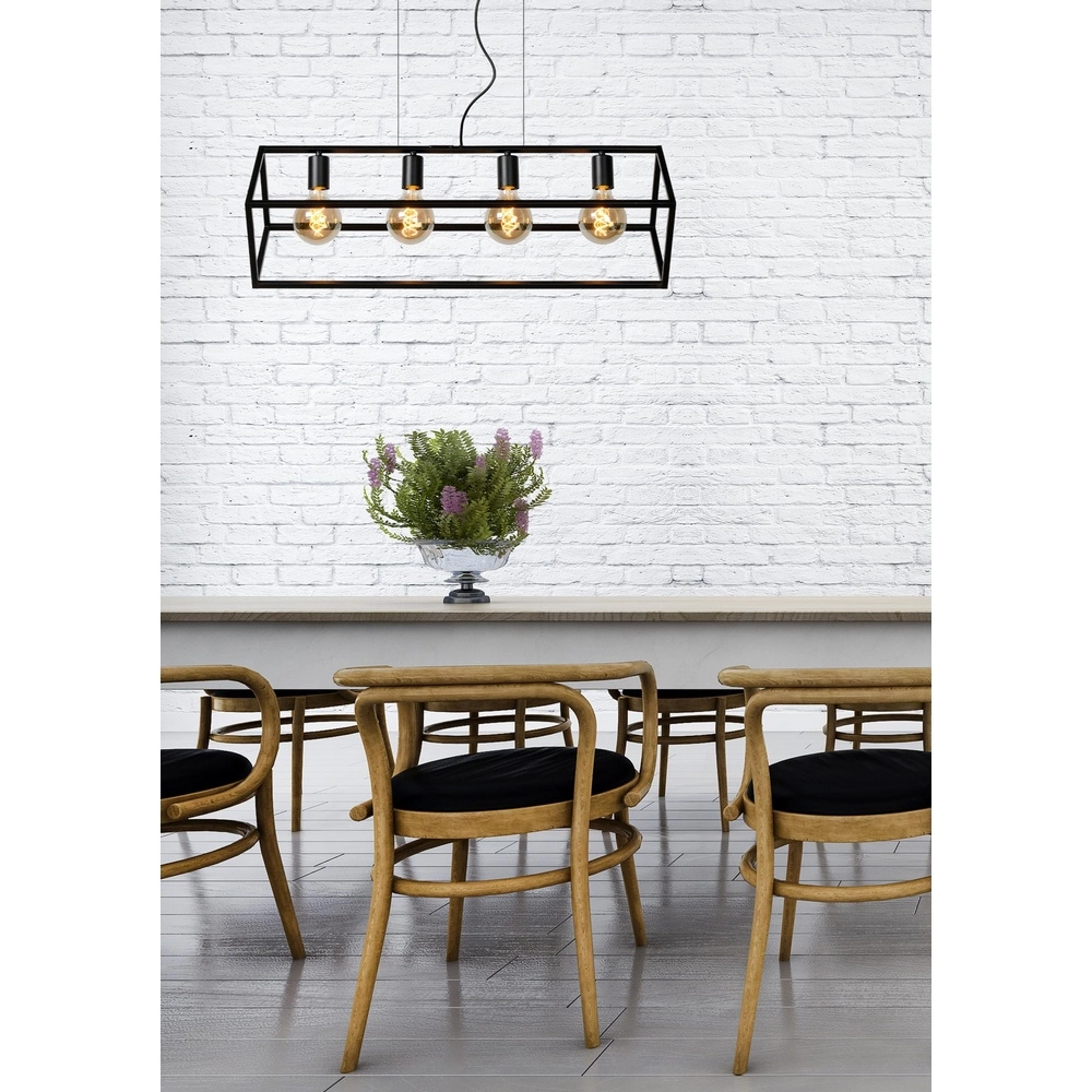 Lampe pendante moderne Fabian Noir à 4 lumières Lucide 5411212010803