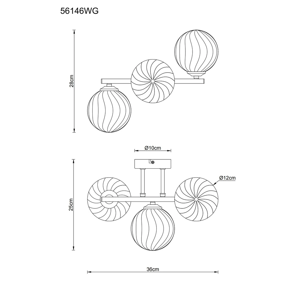 Lampe murale noire Conor avec du verre fumé Globo 9007371518180