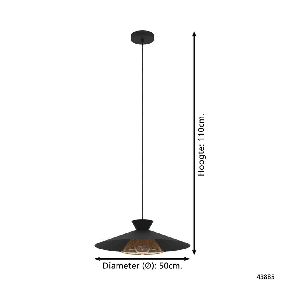 Lampe suspendue noire Grizedale Ø 50 cm Eglo 9002759438852