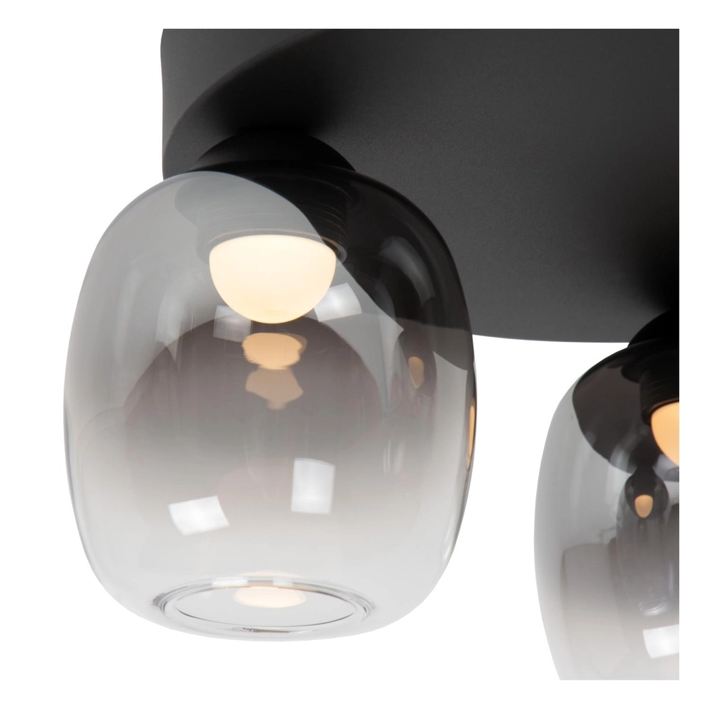 Lampe de plafond à 3 lumières Tamino Noir Lucide 5411212741233