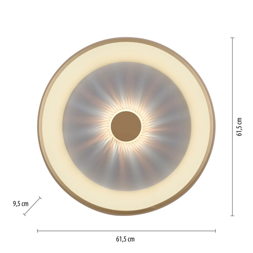 Plafonnier rond Vertigo laiton Ø 61,5cm Just Light 4043689995096
