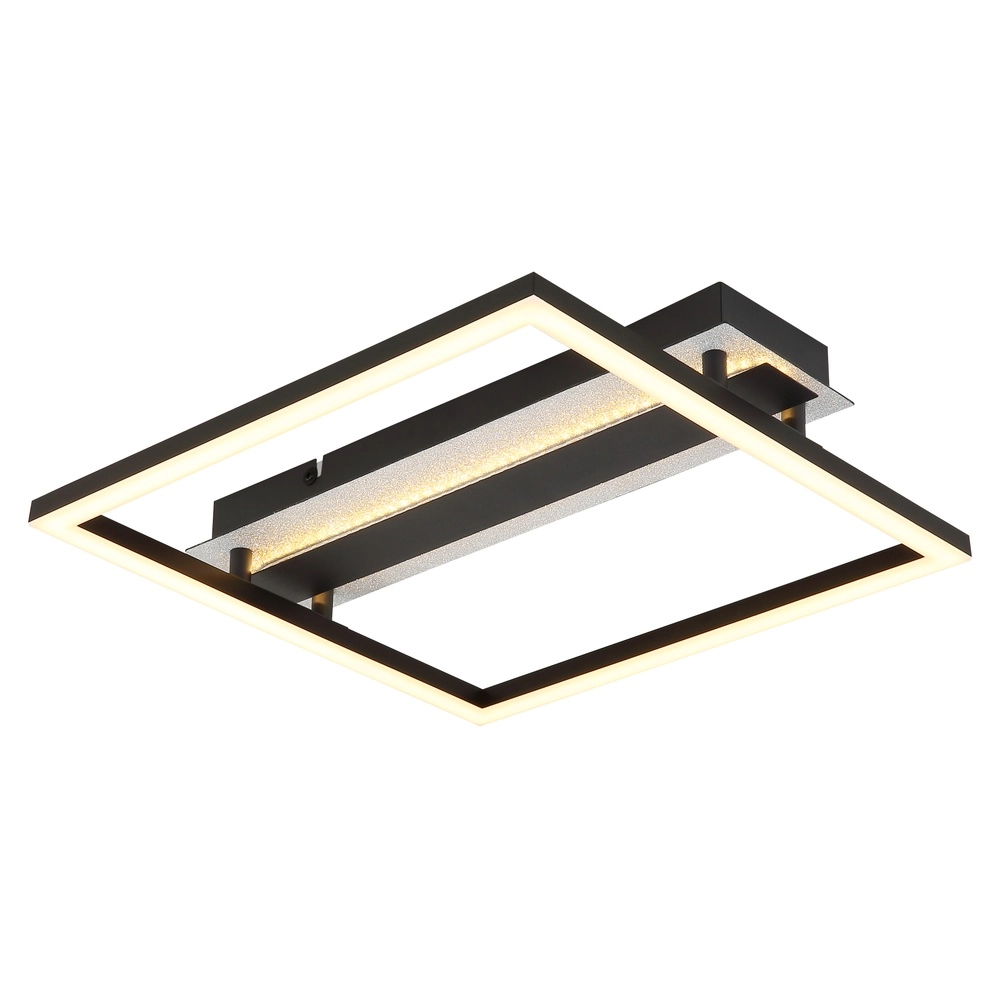 Lampe de plafond carrée Estrada Noir