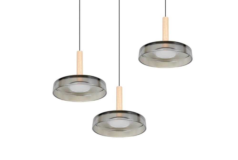 Lampe suspendue LED 3 lumières Celeste verre de fumée Trio 4017807616897