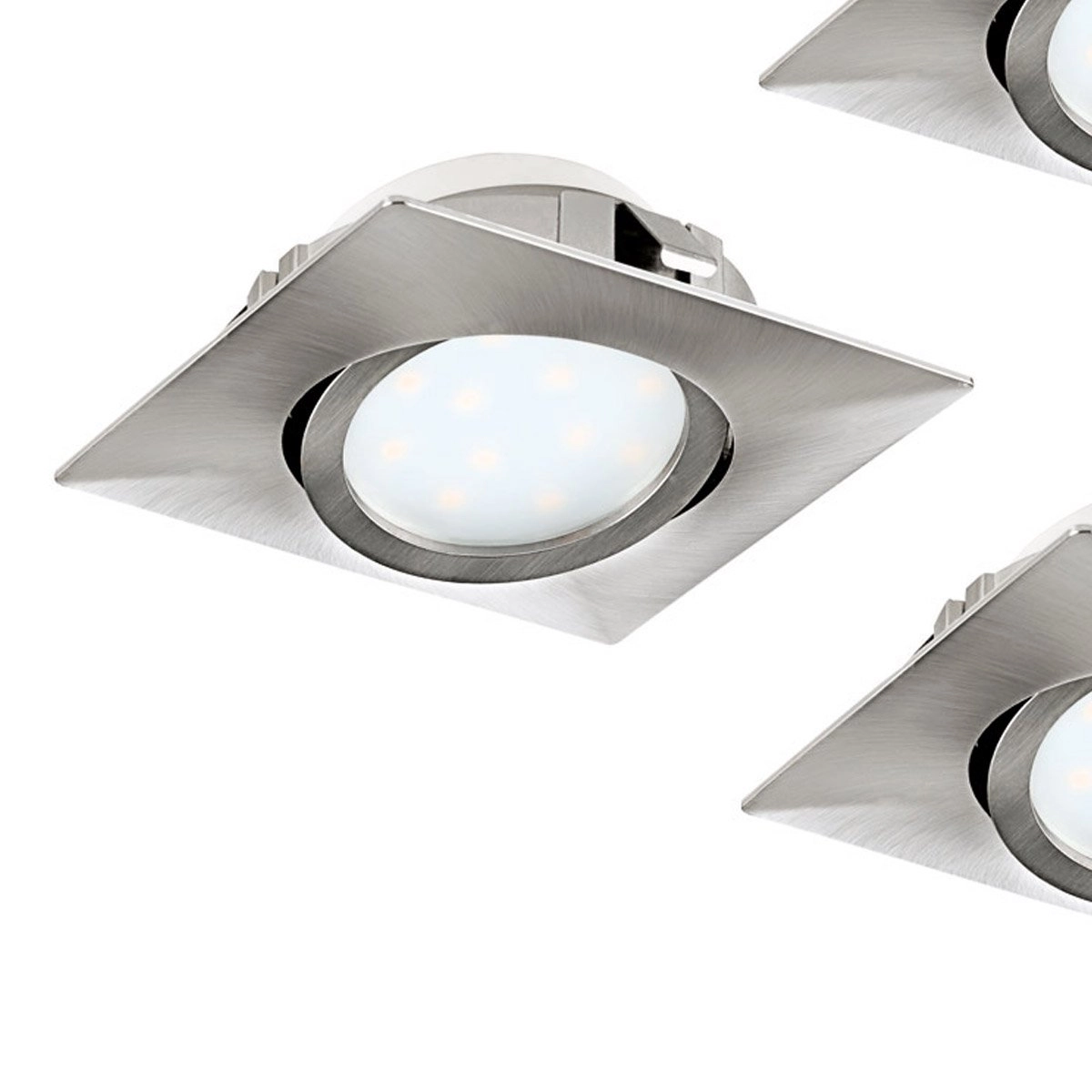 Spot de plafond LED Pineda Square (3x) 3x6w - 3000K - 8,4cm nickel Eglo 9002759958466