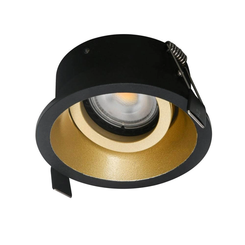 Spot encastrable rond Roura Noir avec intérieur doré Artdelight 8720701102644