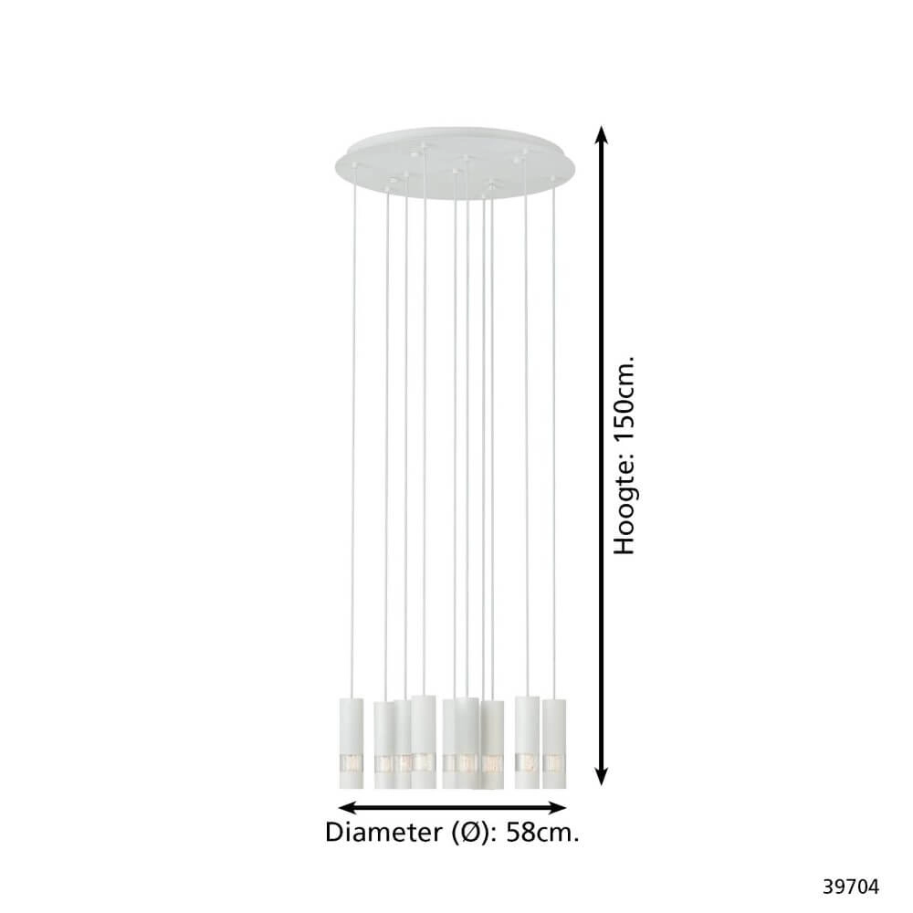 Lampe suspendue ronde blanche Bernabeta 10 lumières Stars of Light 9002759397043