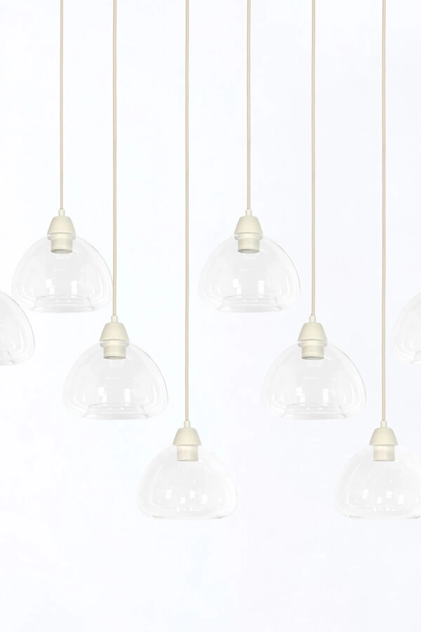 Suspension 10 lumières Bisho motif crème 120cm Light & Living 8717807743338