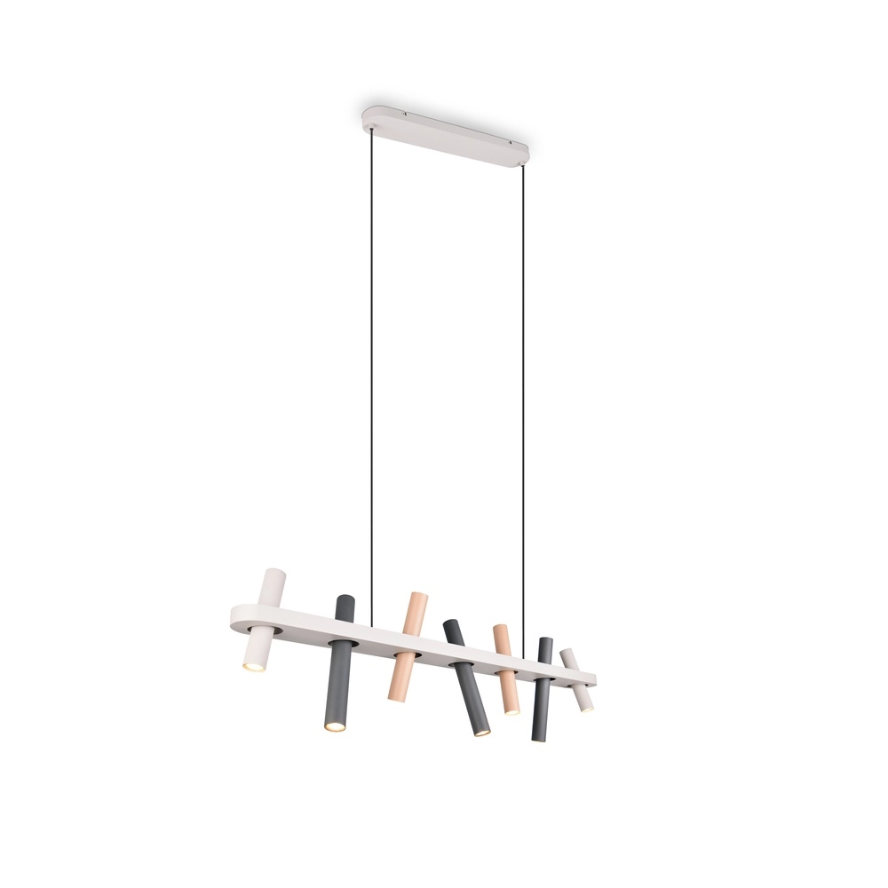 Lampe suspendue Terloa Gris avec noir et brun moka
