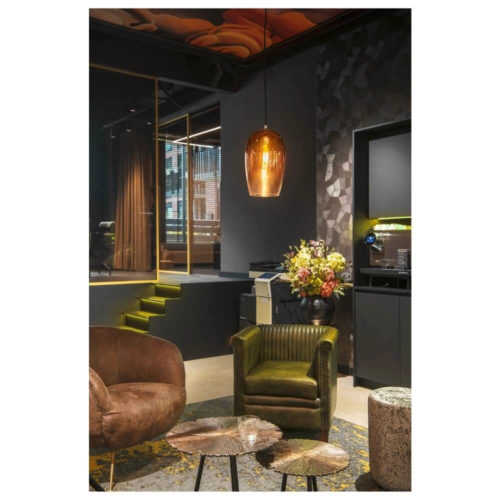 Lampe à suspension en verre Pantilo verre cuivre - Ø 18cm SLV 4024163266406