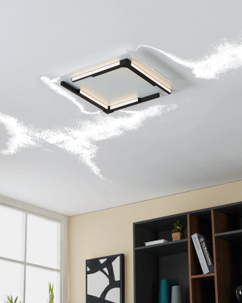 Plafonnier LED blanc Zampote 38 par 38 cm Eglo 9008606238101