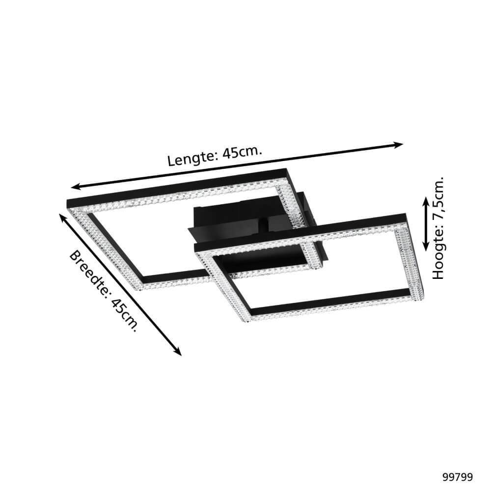 Plafonnier noir Lejias avec LED Eglo 9002759997991