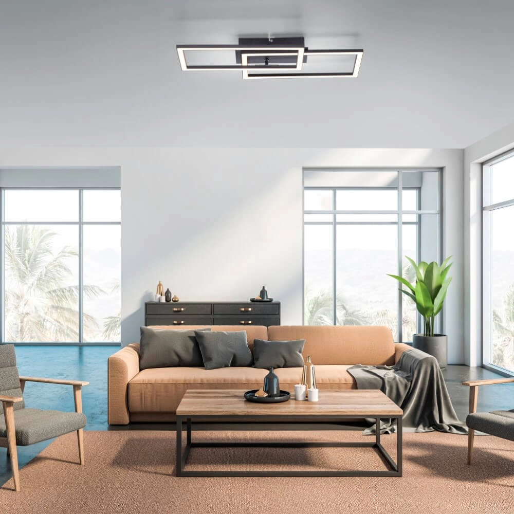 Plafonnier noir Iven avec LED Paul Neuhaus 4043689981983