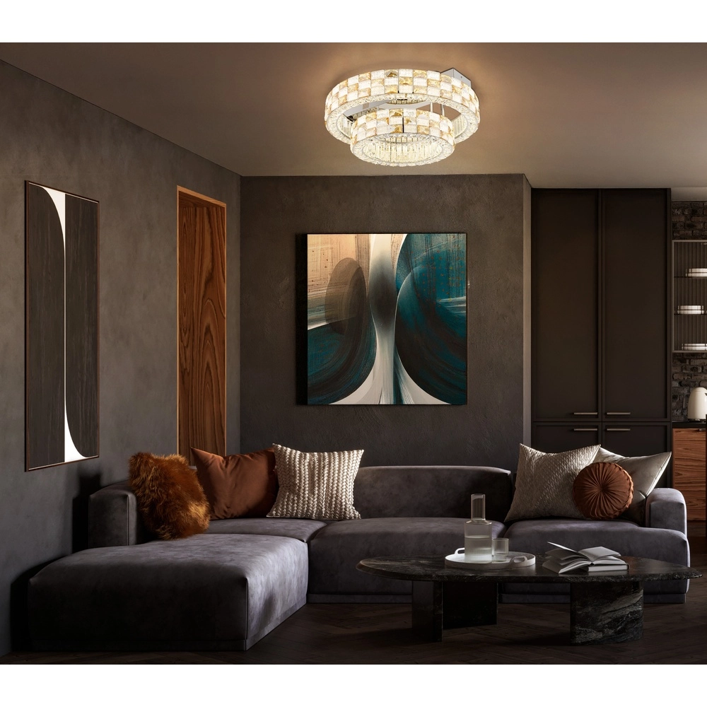Lampe de plafond Lidia Ø chrome 61cm Globo 9007371583096
