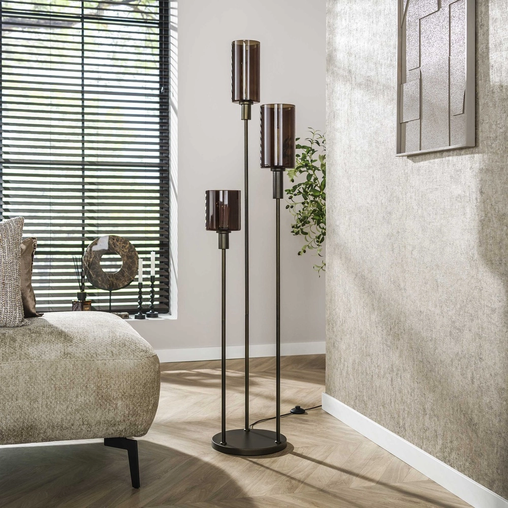 Lampe de pied Sepiora Marron Sienna - verre foncé Lyora 8716803513440