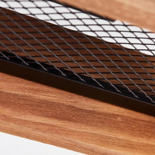 Plafonnier Calandra 2 lumières noir avec bois marron Brilliant 4004353394430