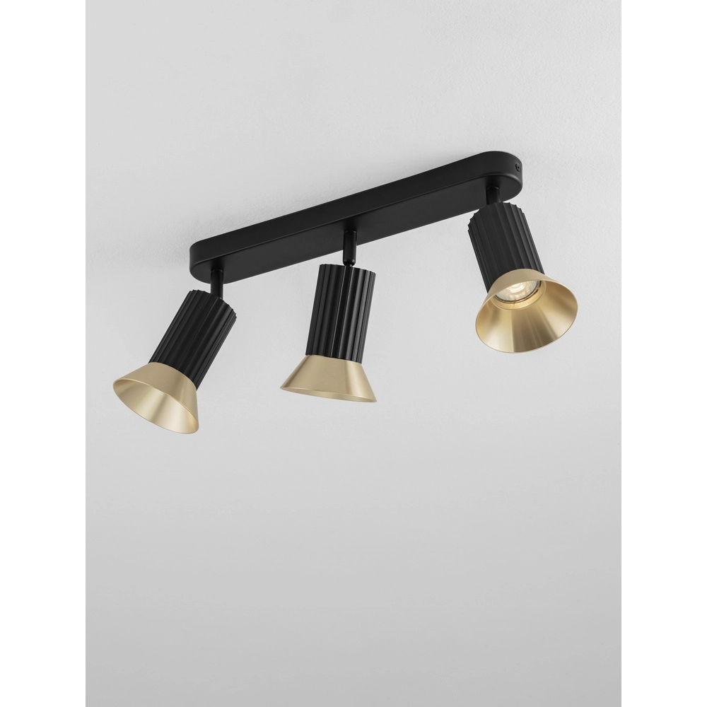 Plafonnier Luvia 3 lumières noir avec or Lyora 5212017475534