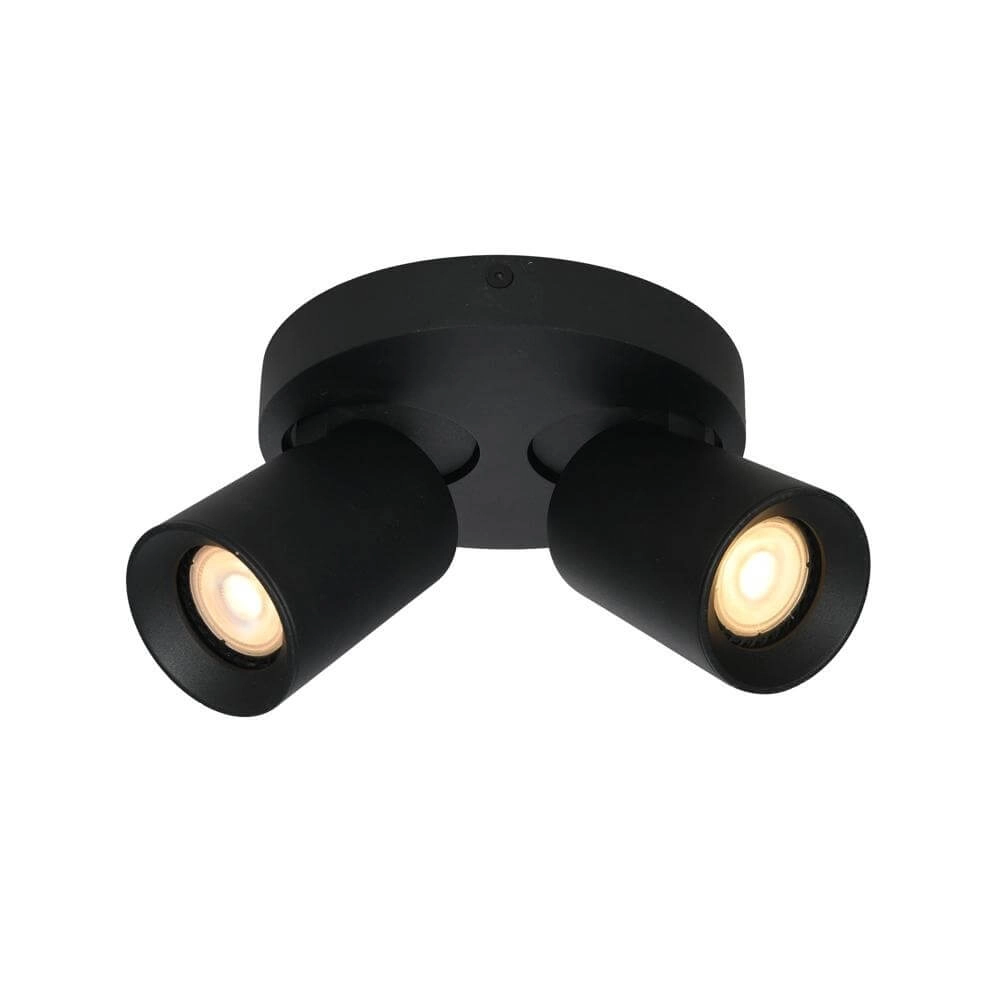 Plafonnier rond Megano 2 lumières noir Plafonnier rond Megano 2 lumières noir