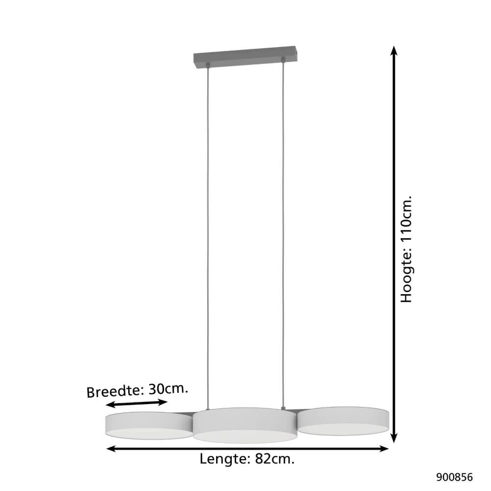 Lampe suspendue LED Barbano-Z 3 lumières - gris Eglo 9008606274215