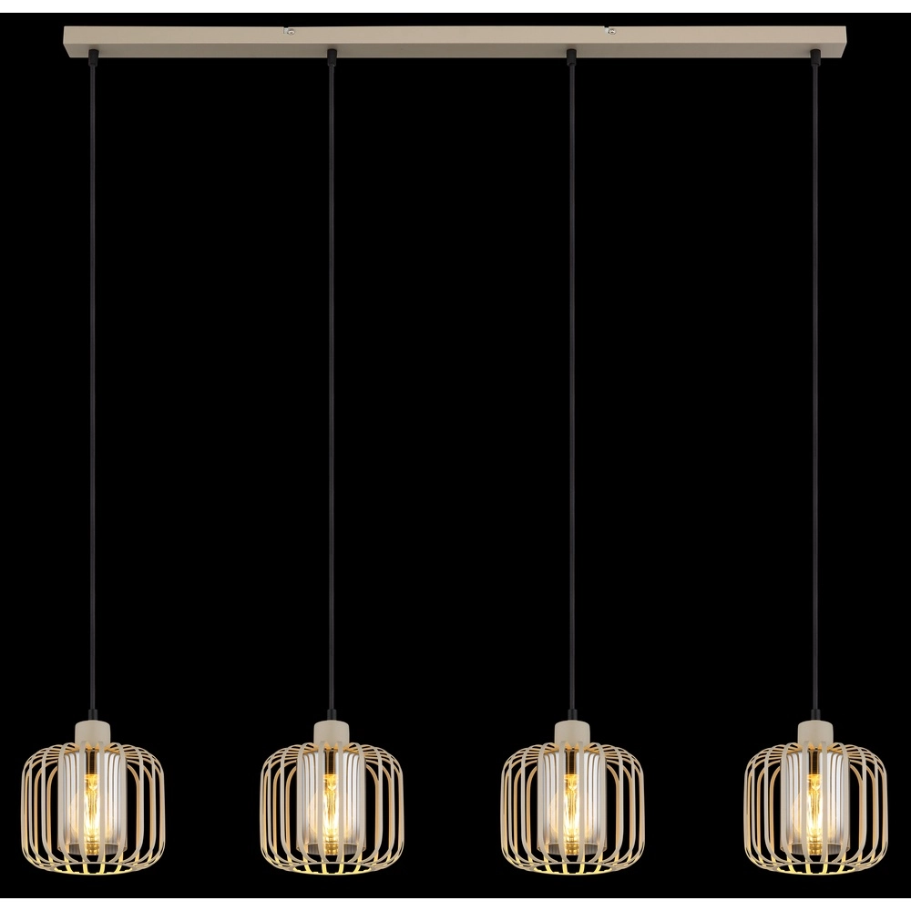 Suspension 4 lumières Alfred brun sable Globo 9007371533619