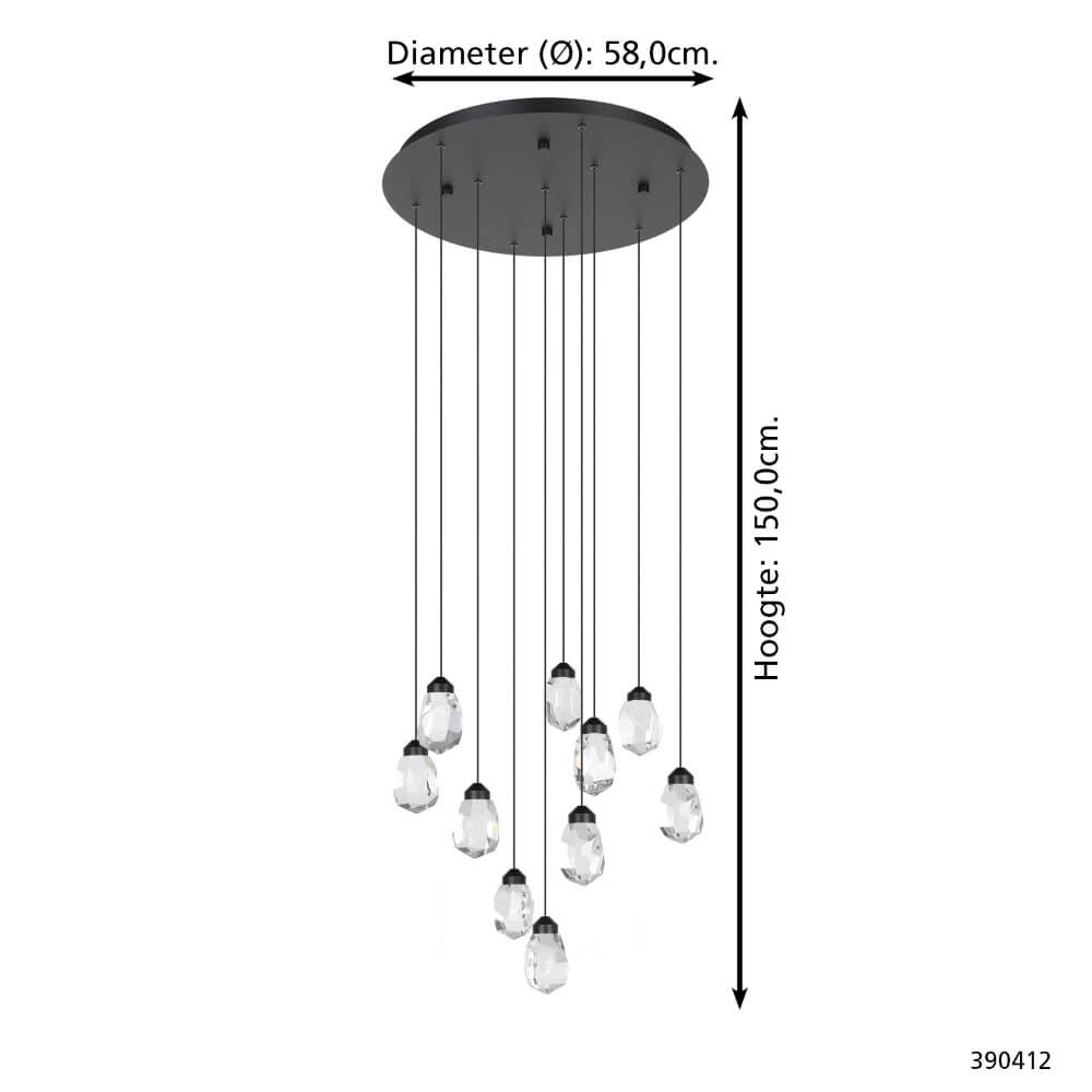 Lampe suspendue 10 lumières Sindicat noir Stars of Light 9008606307104