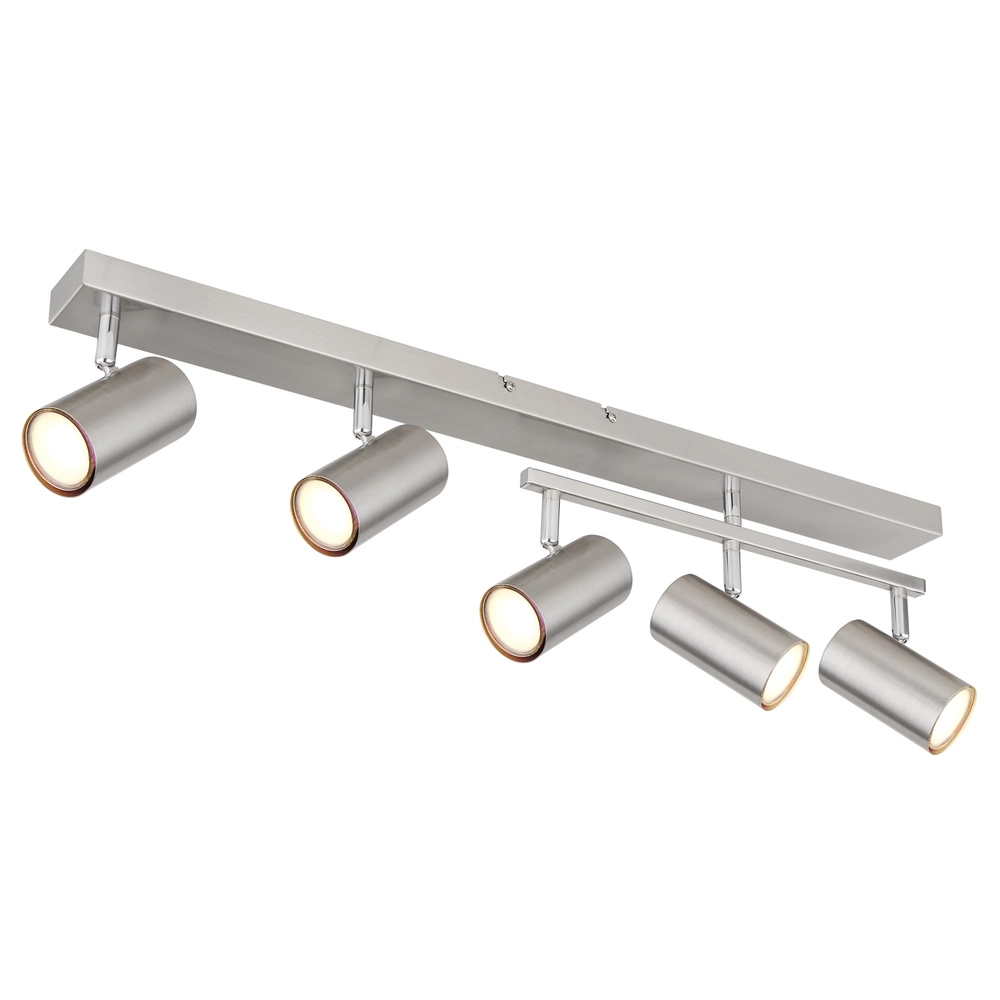 Lampe de plafond à 5 lumières Robby nickel