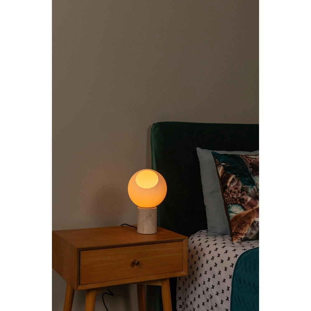 Lampe de table Davin brun sable avec du blanc Lucide 5411212051578