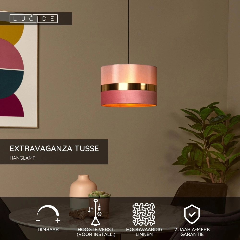 Lampe pendante de conception Extravaganza Tusse rose Lucide 5411212105639