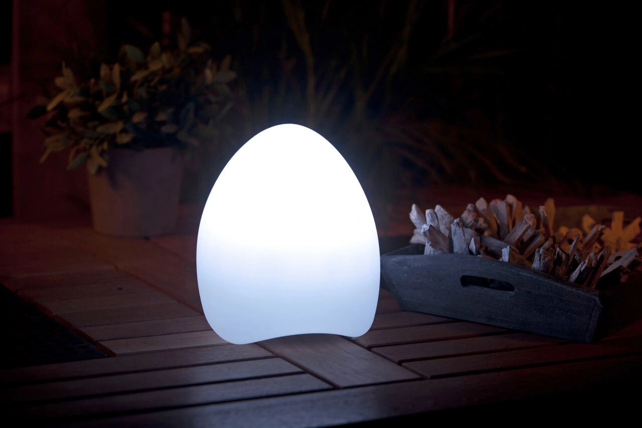 Lampe de table Music Egg RGB blanc avec haut-parleur GardenLights 5907800857245