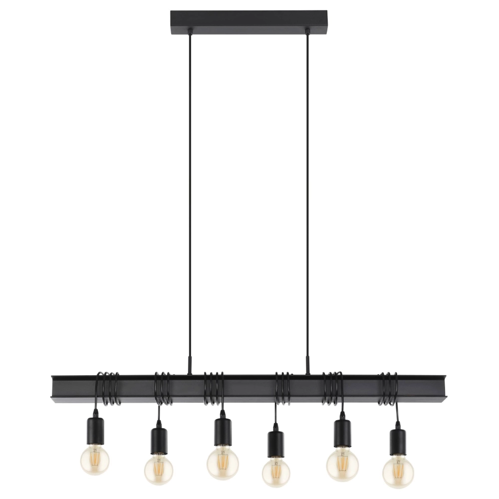 Suspension 6 lumières Townshend 6 noir Eglo 9002759437121