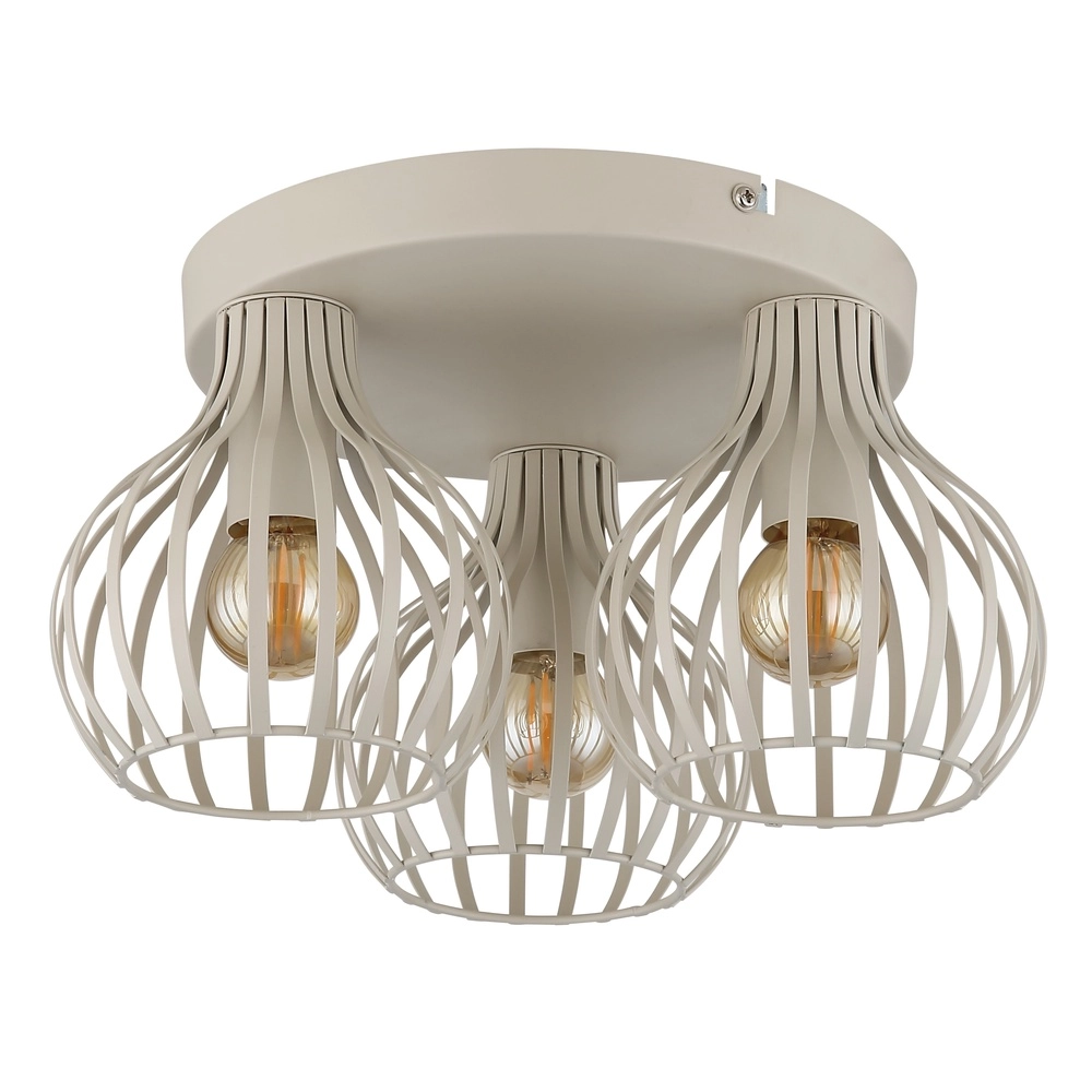 Lampe de plafond à 3 lampes Mateo brun sable Globo 9007371575244