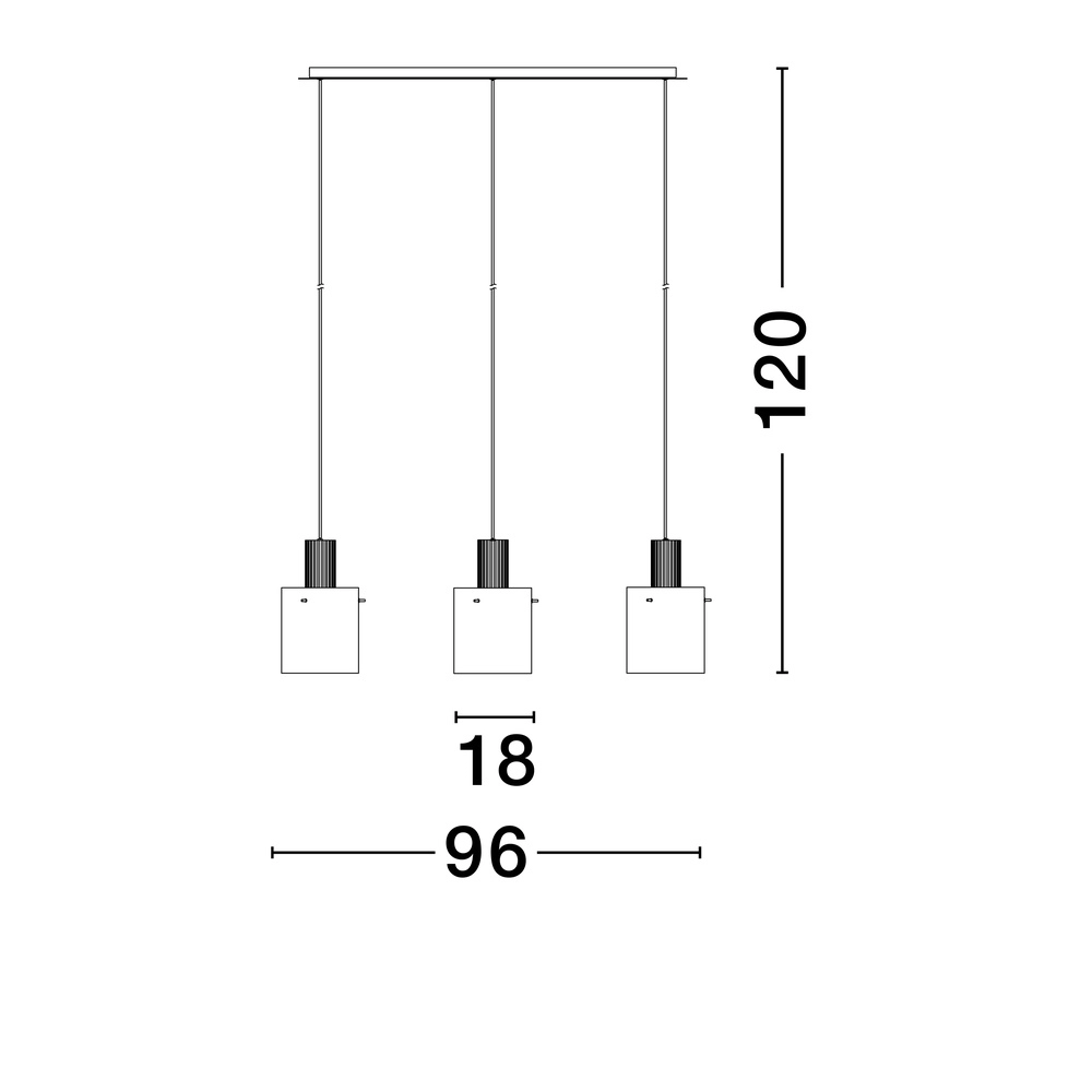 Suspension design Mirbi 3 lumières noir droit Lyora 5212017468444
