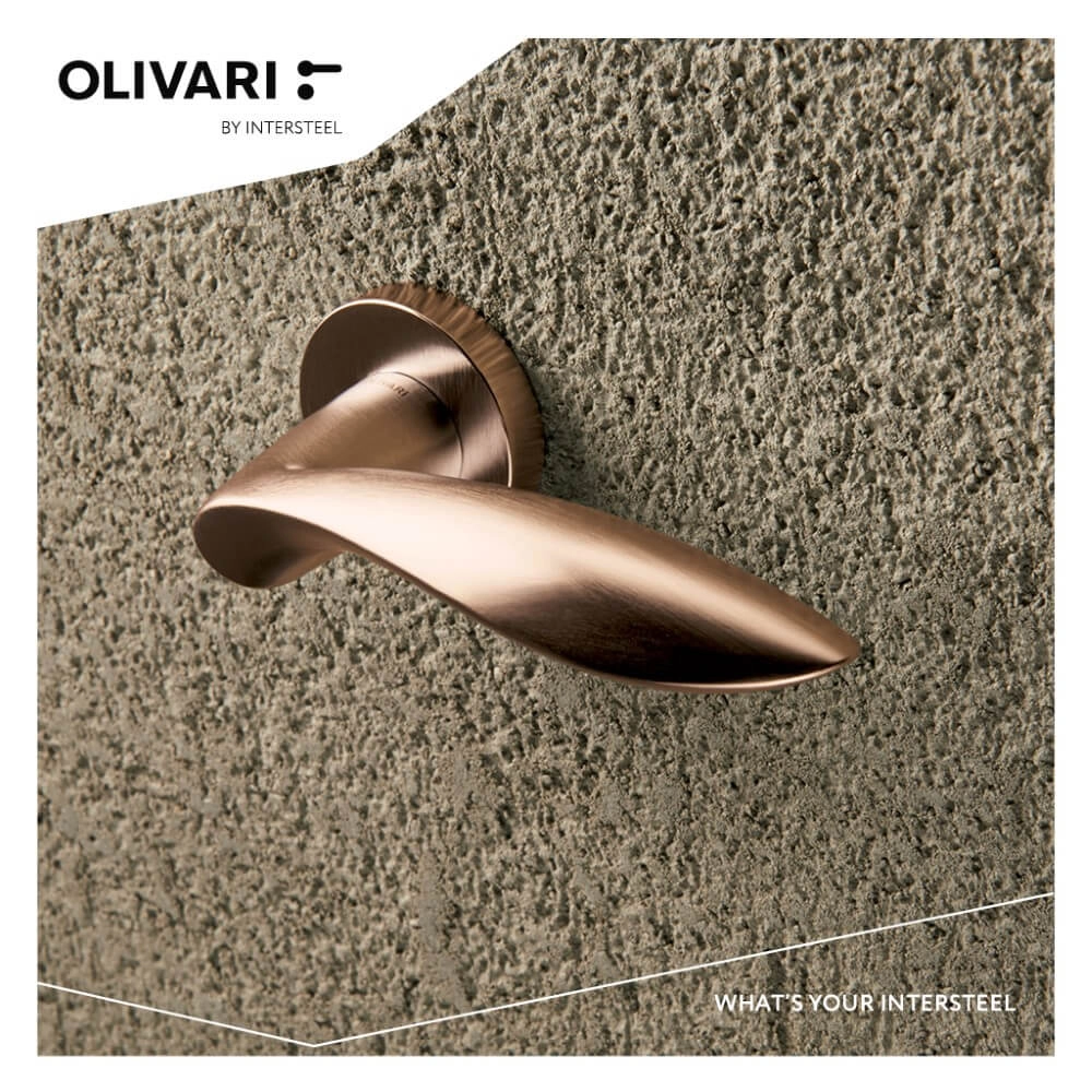 Poignée de porte design Onda Cuivre mat Olivari 8714186478127