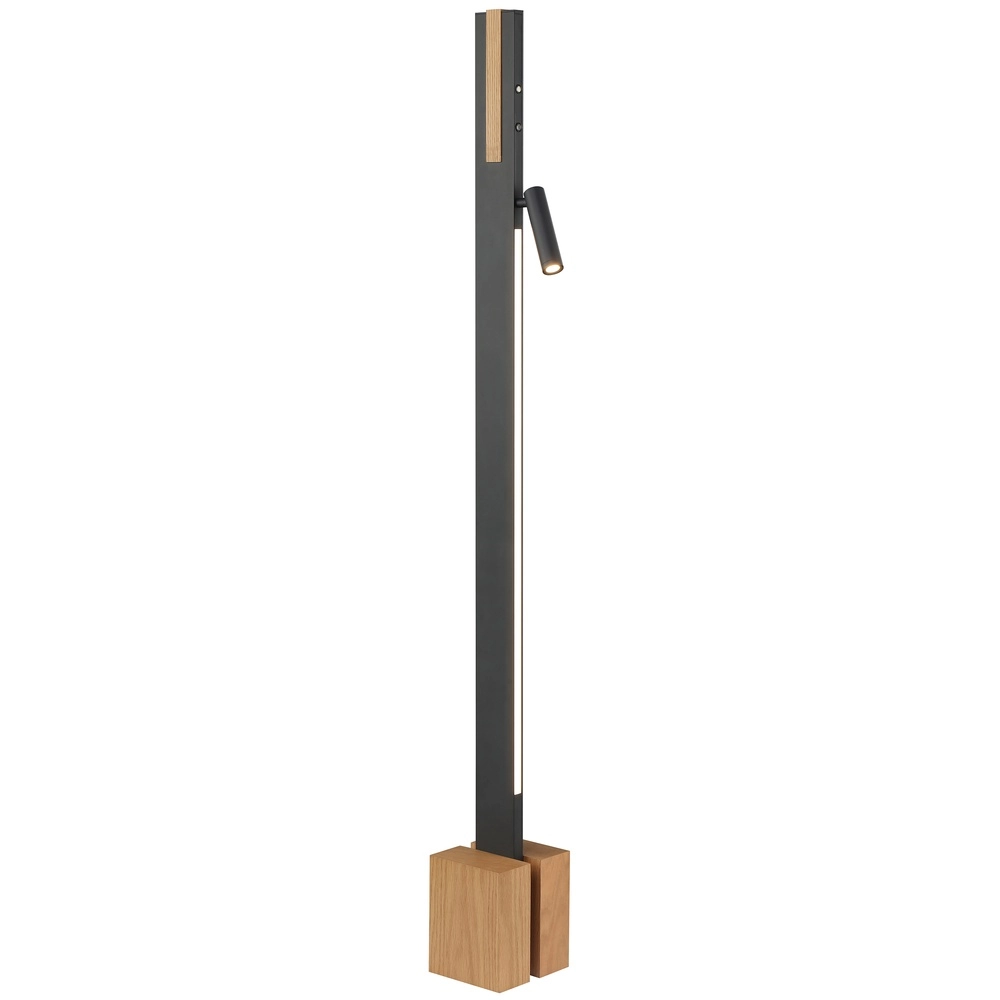 Lampadaire de conception Streamline noir avec bois